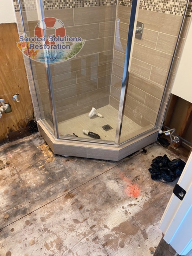 water damage remediation project in a bathroom in San Diego, CA